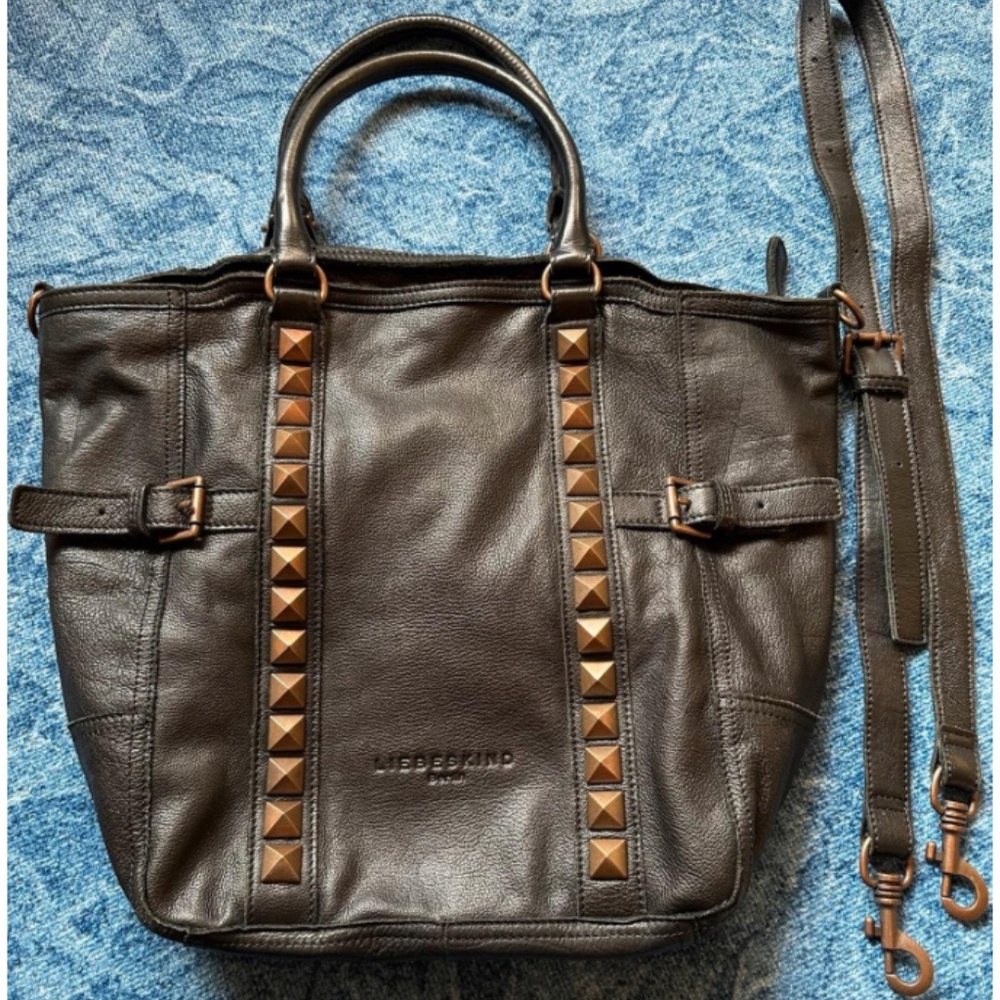 LIMITED EDITION Liebeskind "The New York Bag" Rose Gold Studded Leather Tote - Picture 2 of 6